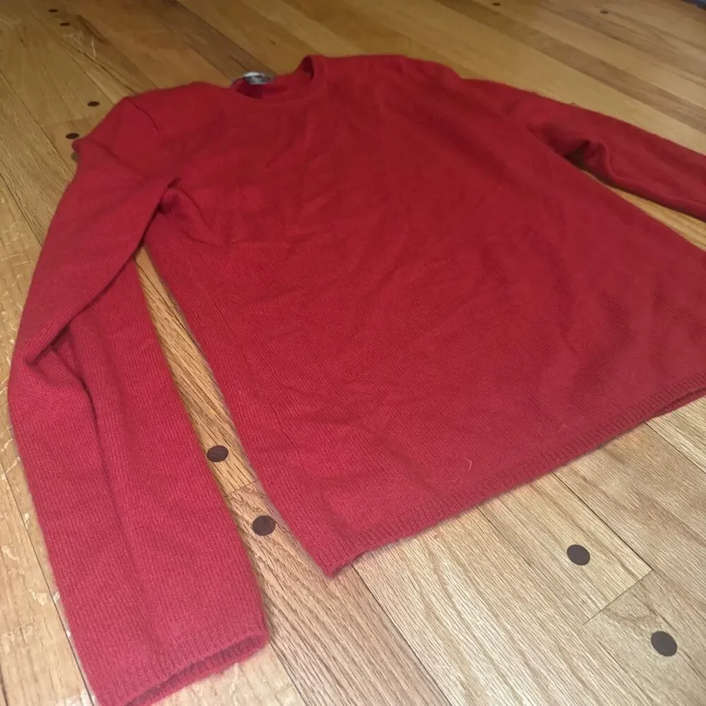 Charter Club 100% Cashmere Sweater Womens M Red Crewneck Quiet Luxury Soft